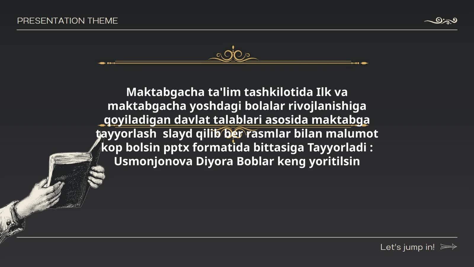 Tayyorladi: Usmonjonova Diyora Boblar keng yoritilsin 1