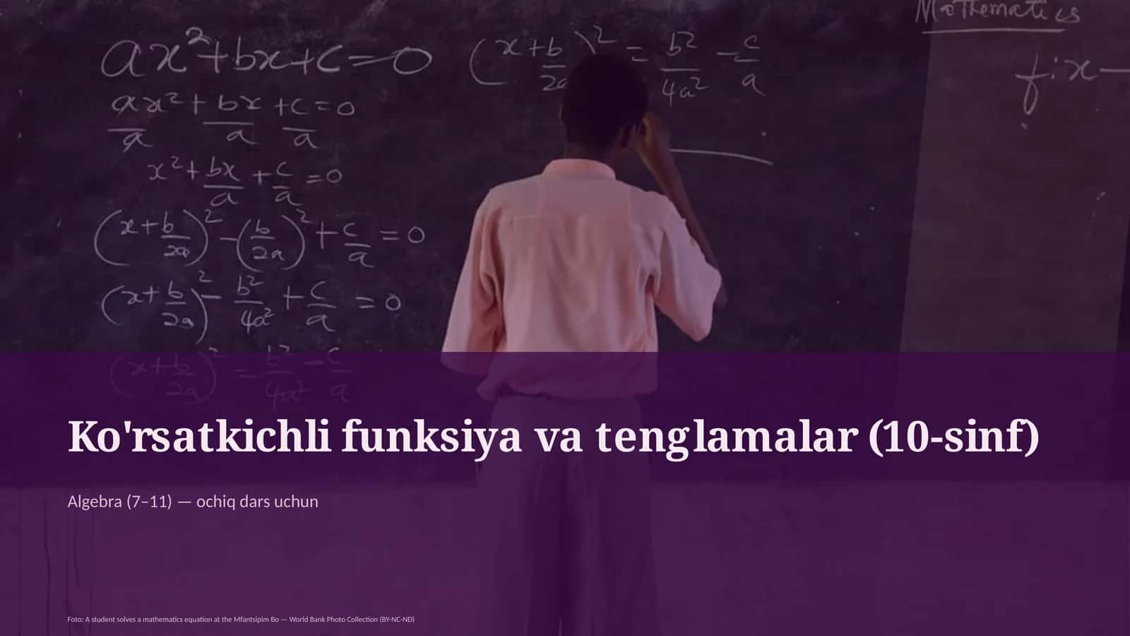 Ko'rsatkichli funksiya va tenglamalar (10-sinf) 1