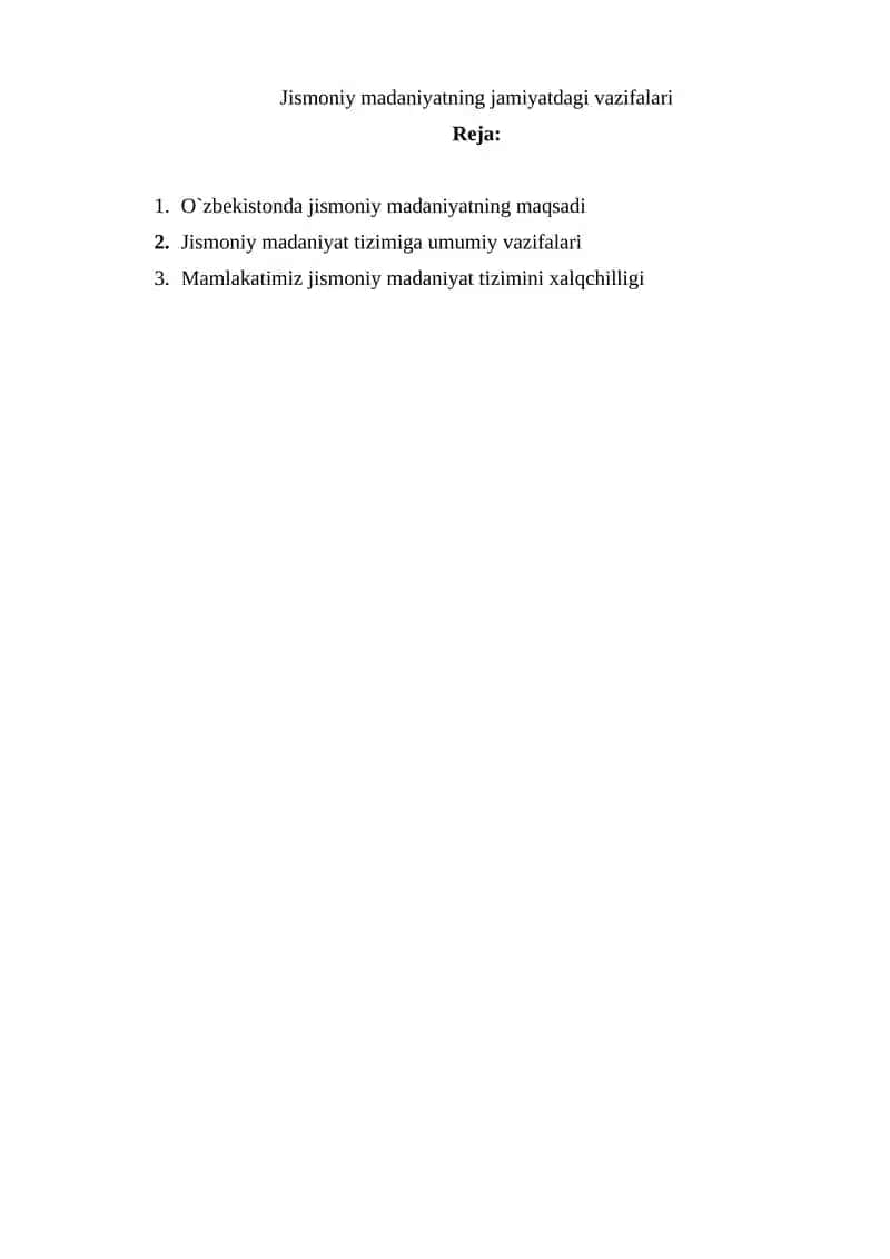 Jismoniy madaniyatning jamiyatdagi vazifalari 1