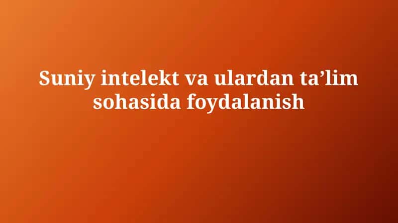 Sun'iy intellekt 1