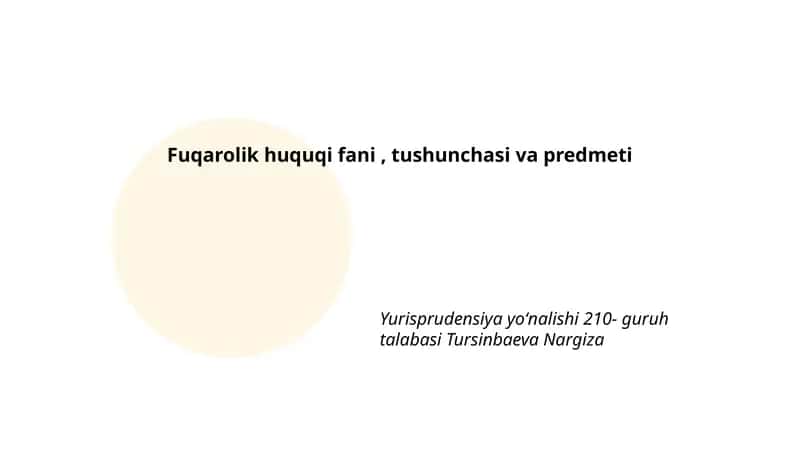 Fuqarolik huquqi fani, tushunchasi va predmeti 1