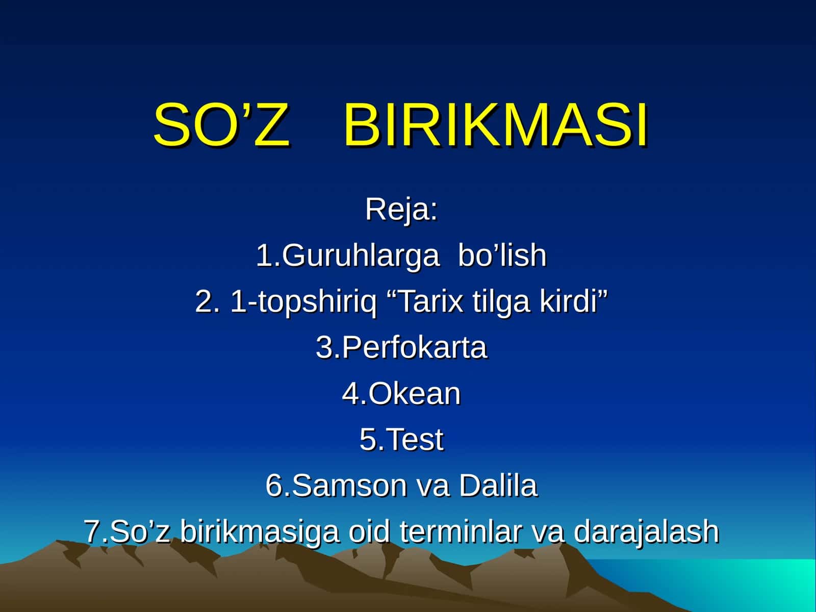 SO’Z BIRIKMASI 1