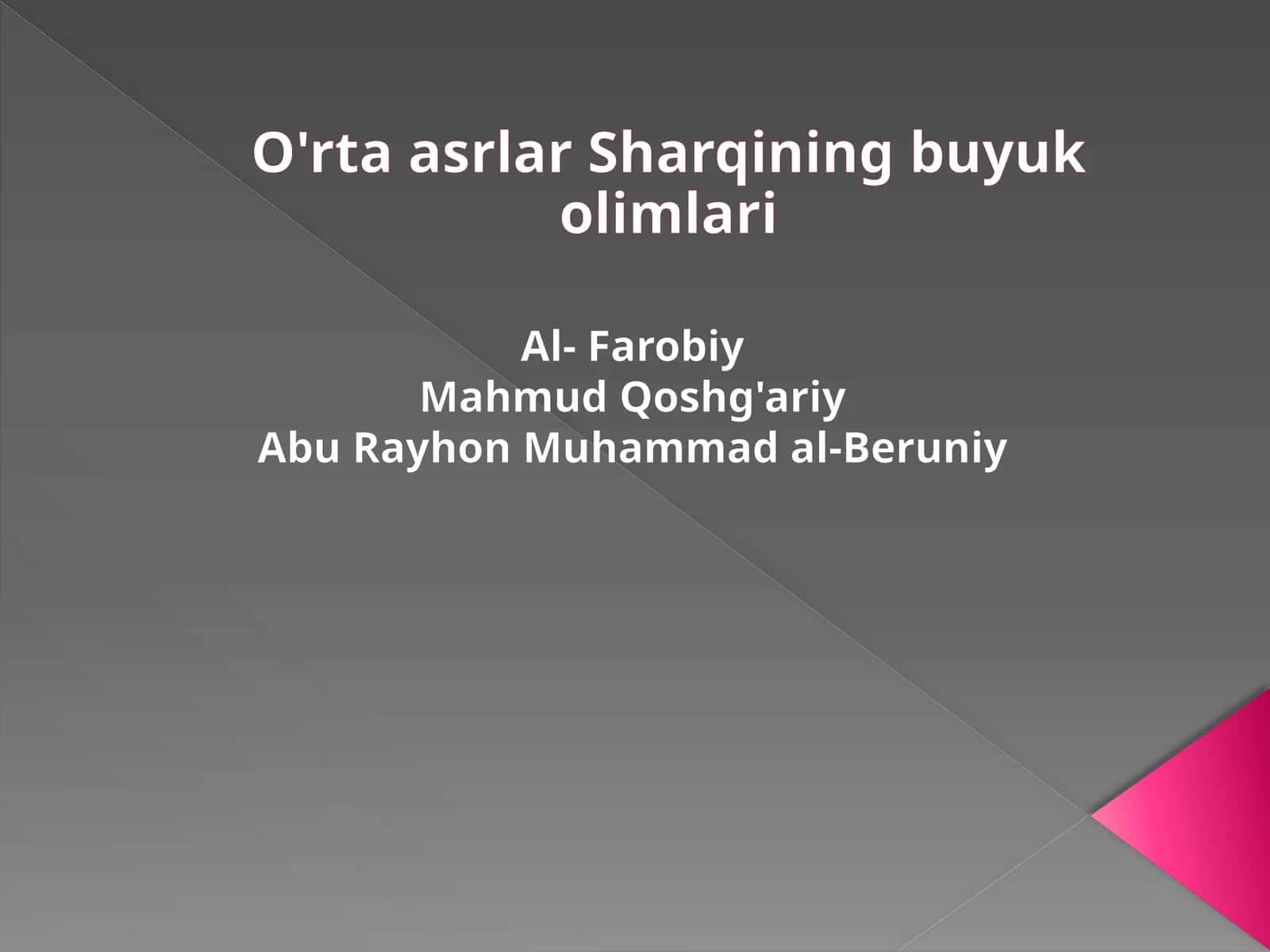 O'rta asrlar Sharqining buyuk olimlari 1