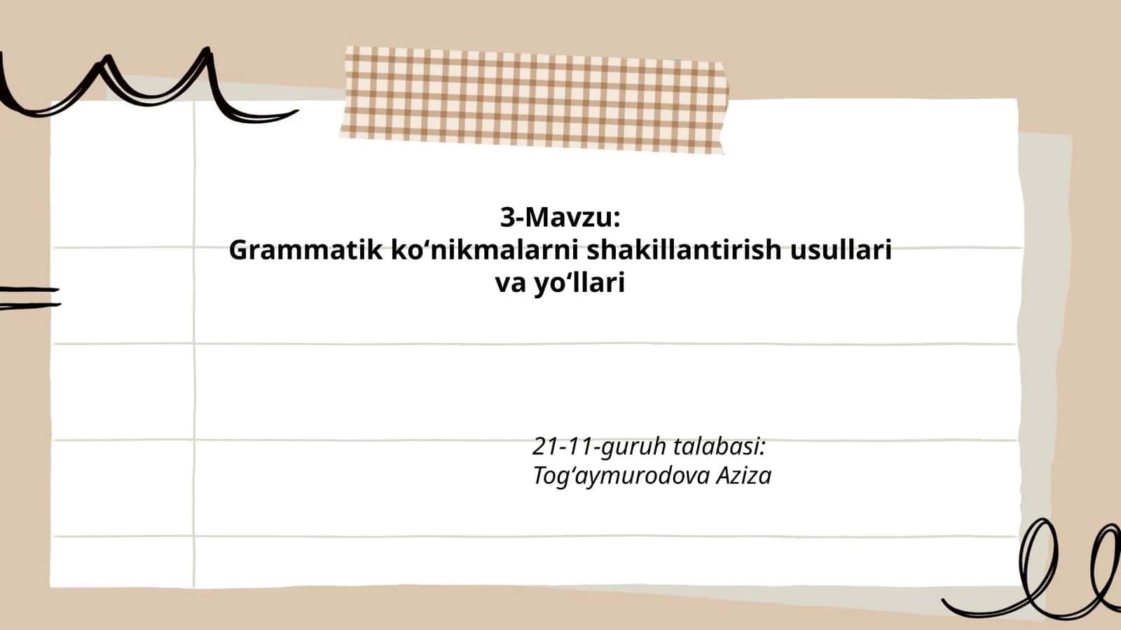Grammatik koʻnikmalarni shakillantirish usullari va yoʻllari 1