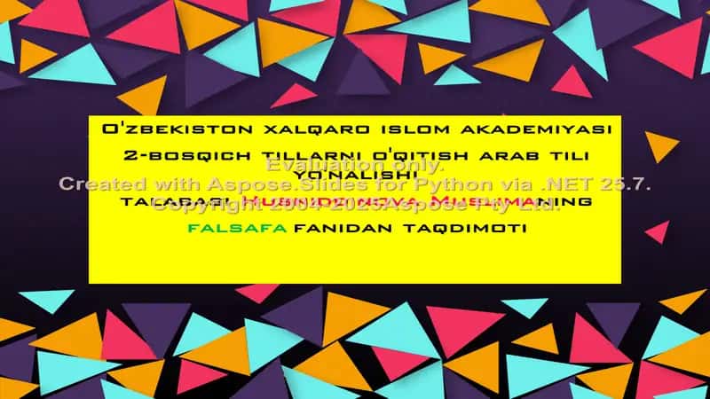 Markaziy Osiyo o'rta asrlar sharq falsafasi 1