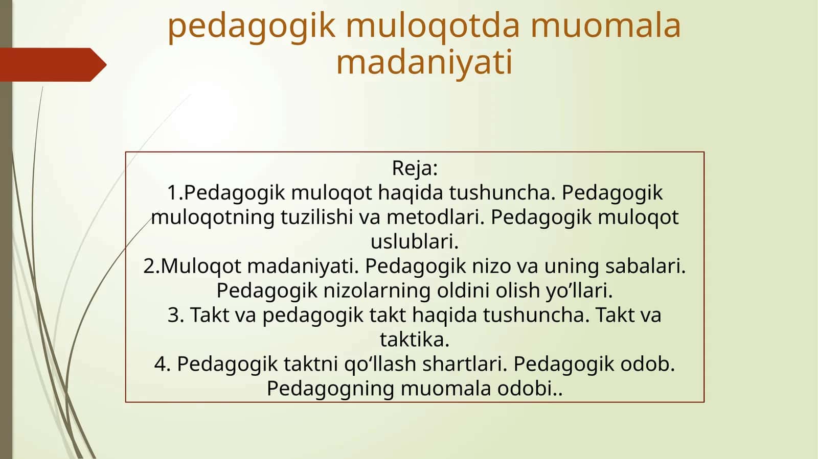 Pedagogik muloqotda muomala madaniyati 1