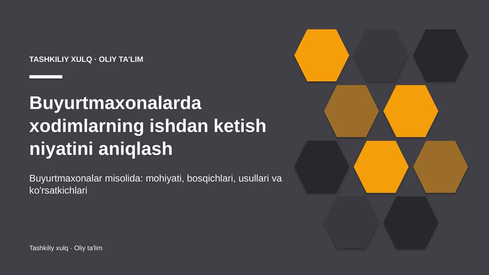 [Buyurtmaxonalarda xodimlarning ishdan ketish niyatini aniqlash] 1