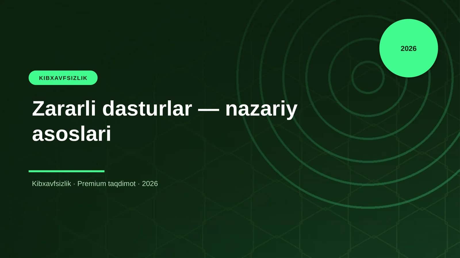 Zararli dasturlar — nazariy asoslari 1