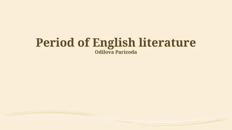Period of English literature 1