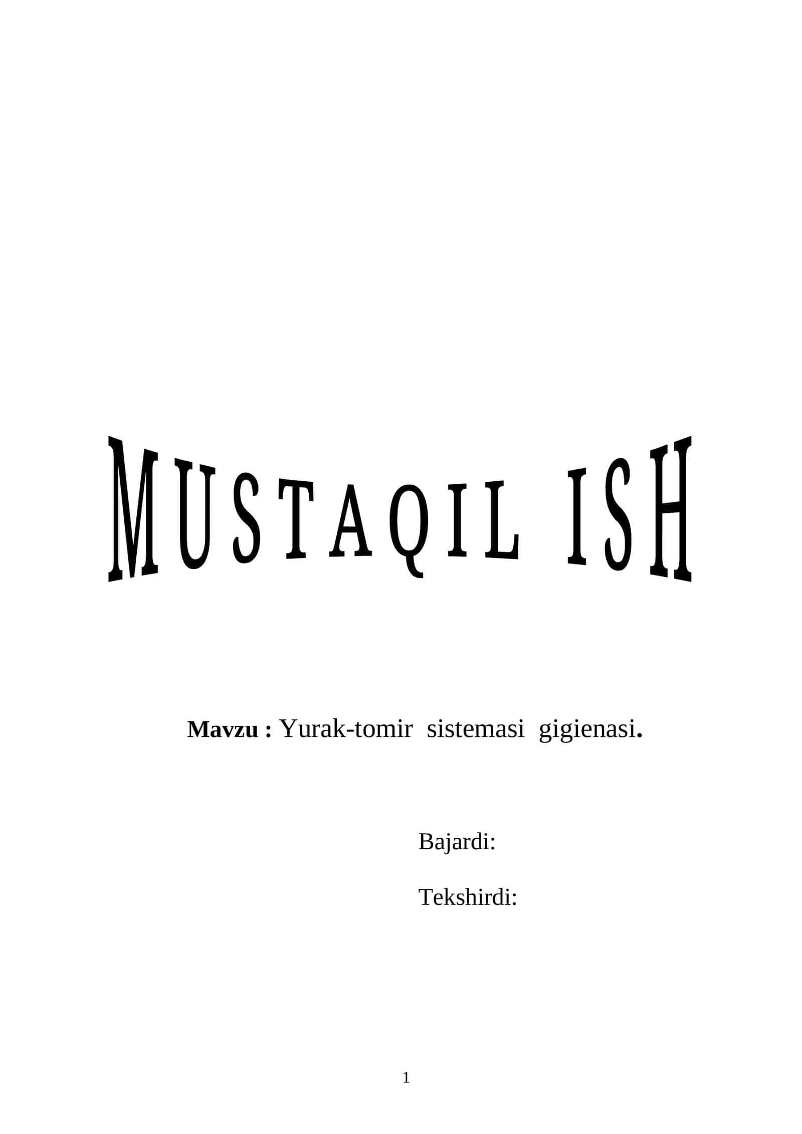 Yurak-tomir sistemasi gigienasi 1