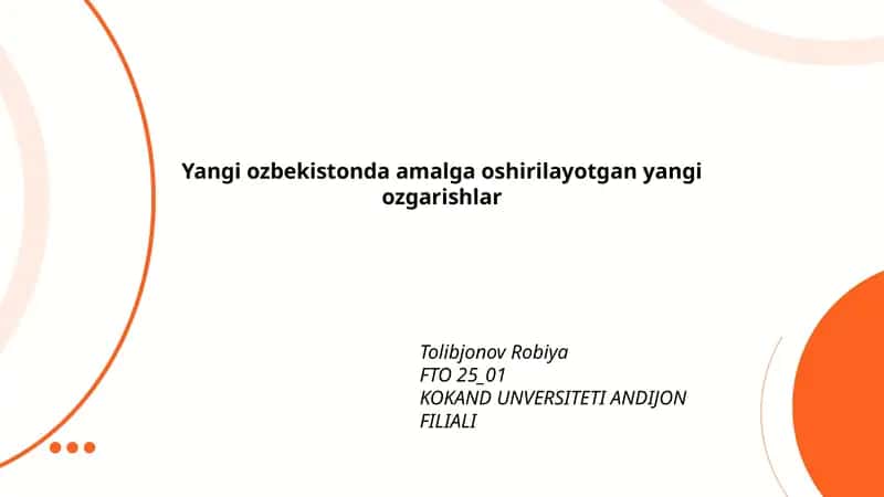 Yangi ozbekistonda amalga oshirilayotgan yangi ozgarishlar 1