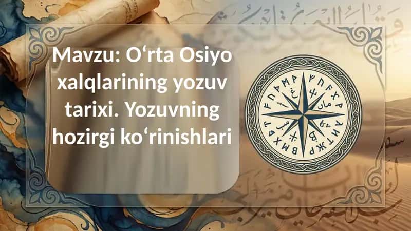 O‘rta Osiyo xalqlarining yozuv tarixi. Yozuvning hozirgi ko‘rinishlari 1