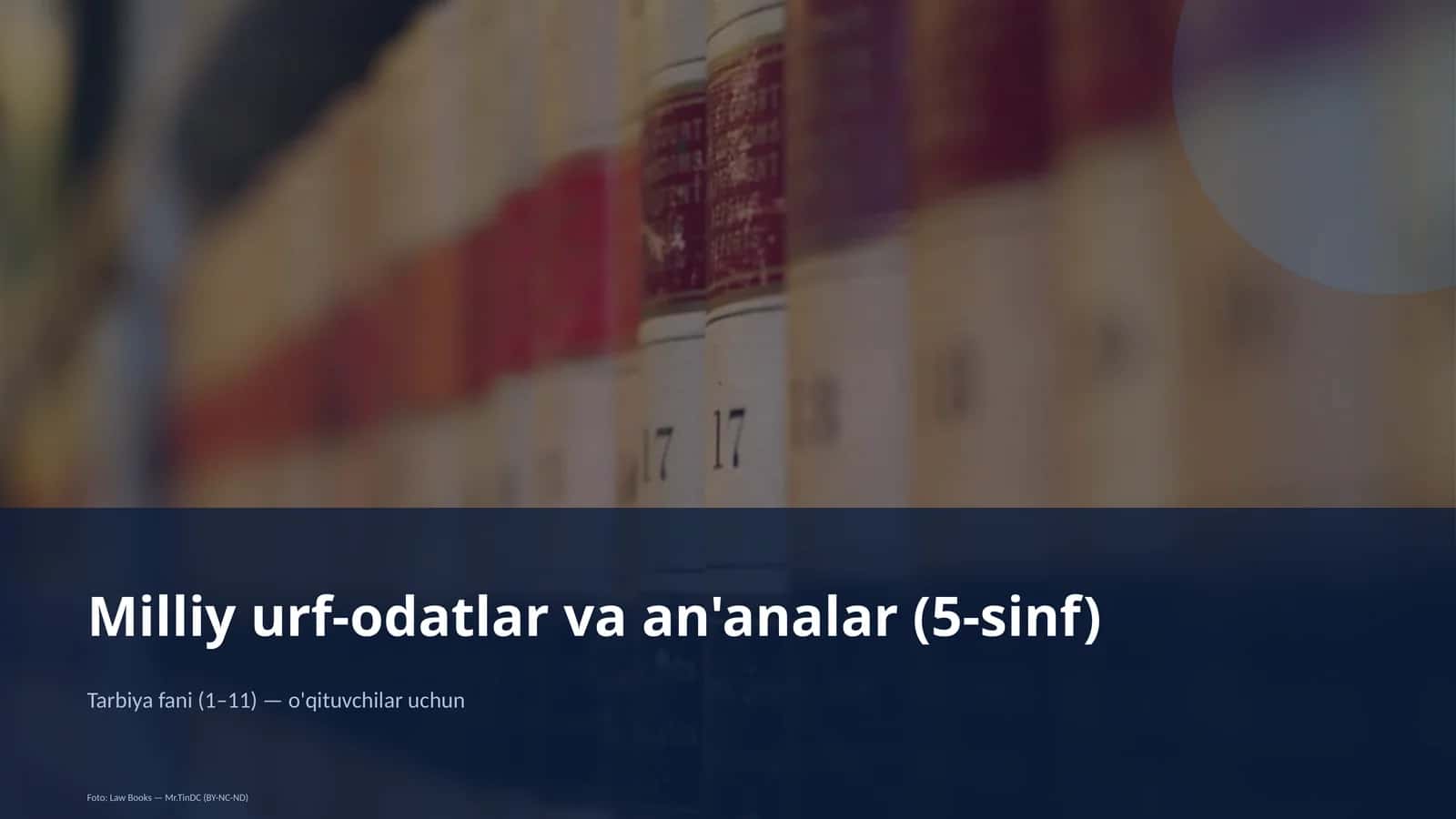 Milliy urf-odatlar va an'analar (5-sinf) 1