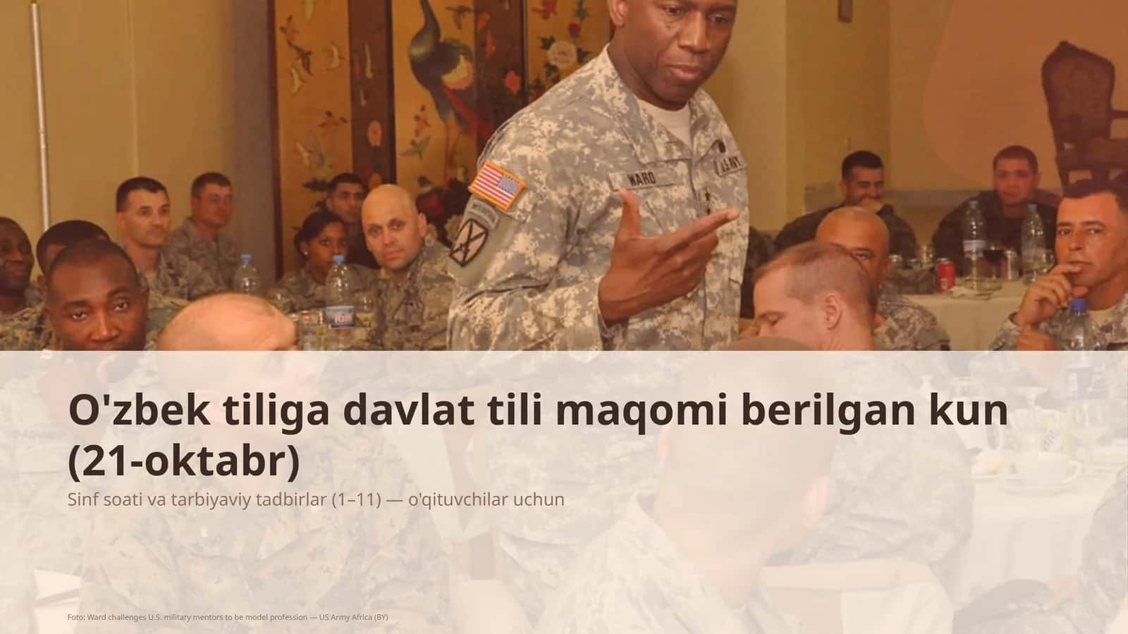 Ward challenges U.S. military mentors to be model profession 1