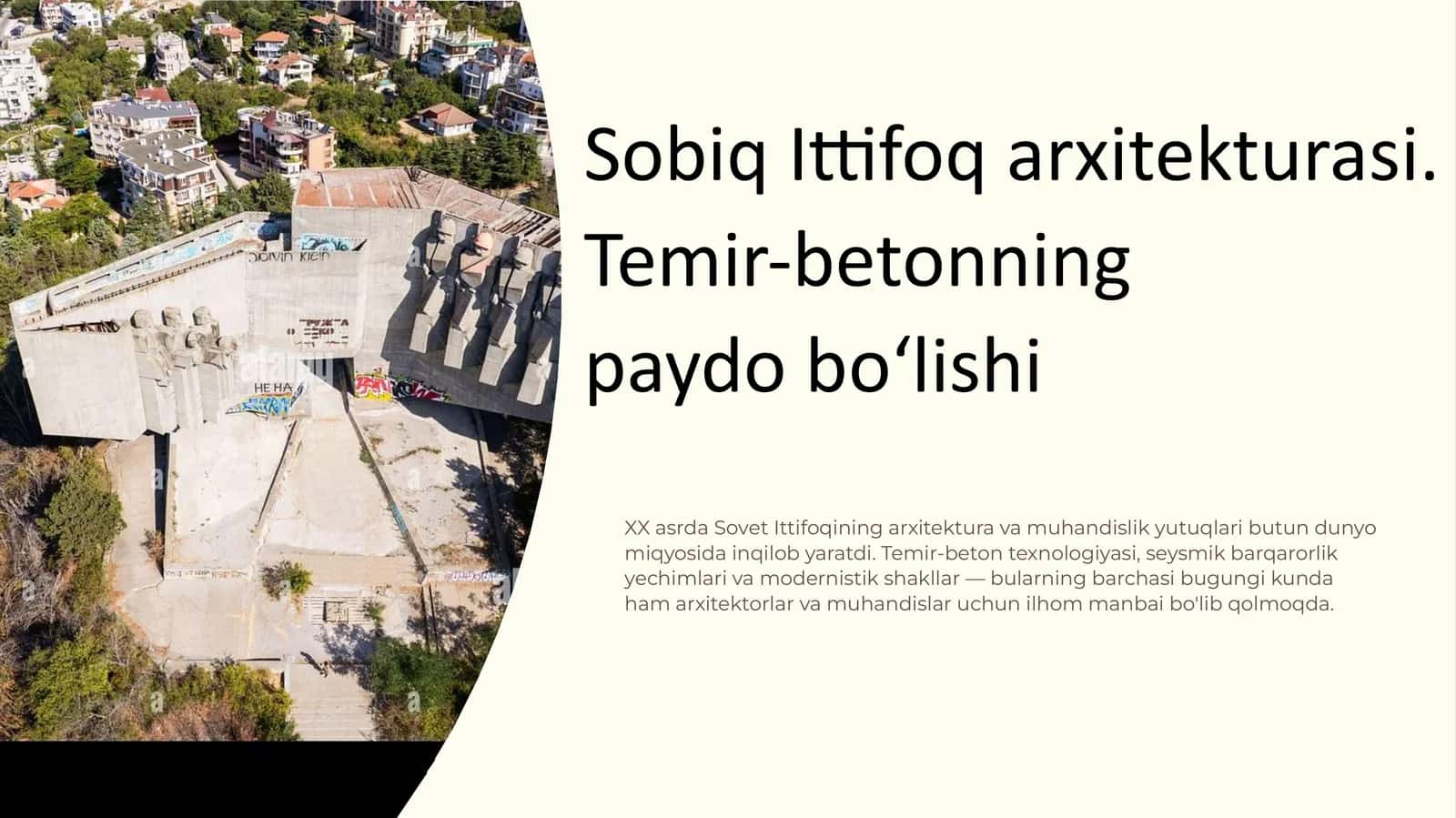 Sobiq Ittifoq arxitekturasi. Temir-betonning paydo bo‘lishi.pptx 1