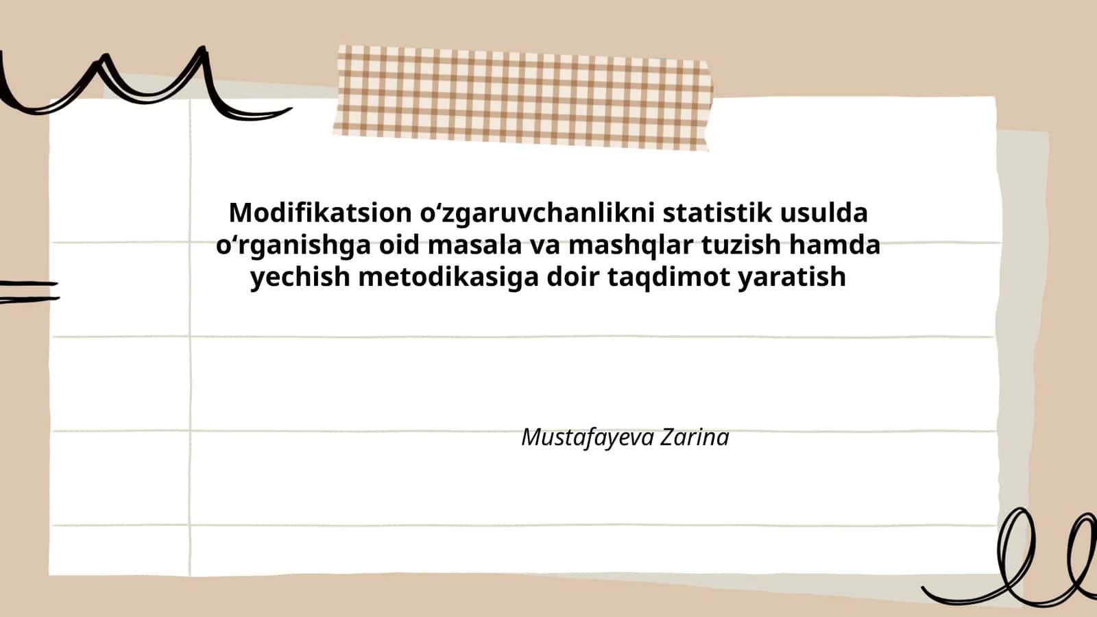 Modifikatsion oʻzgaruvchanlikni statistik usulda oʻrganish 1