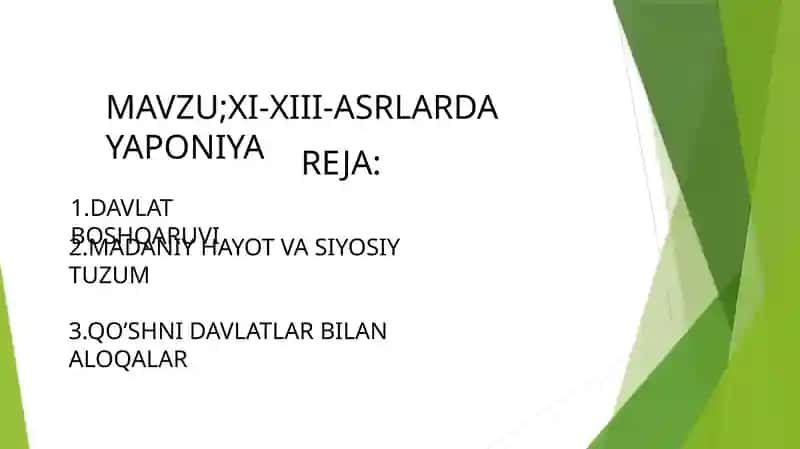 XI-XIII-ASRLARDA YAPONIYA