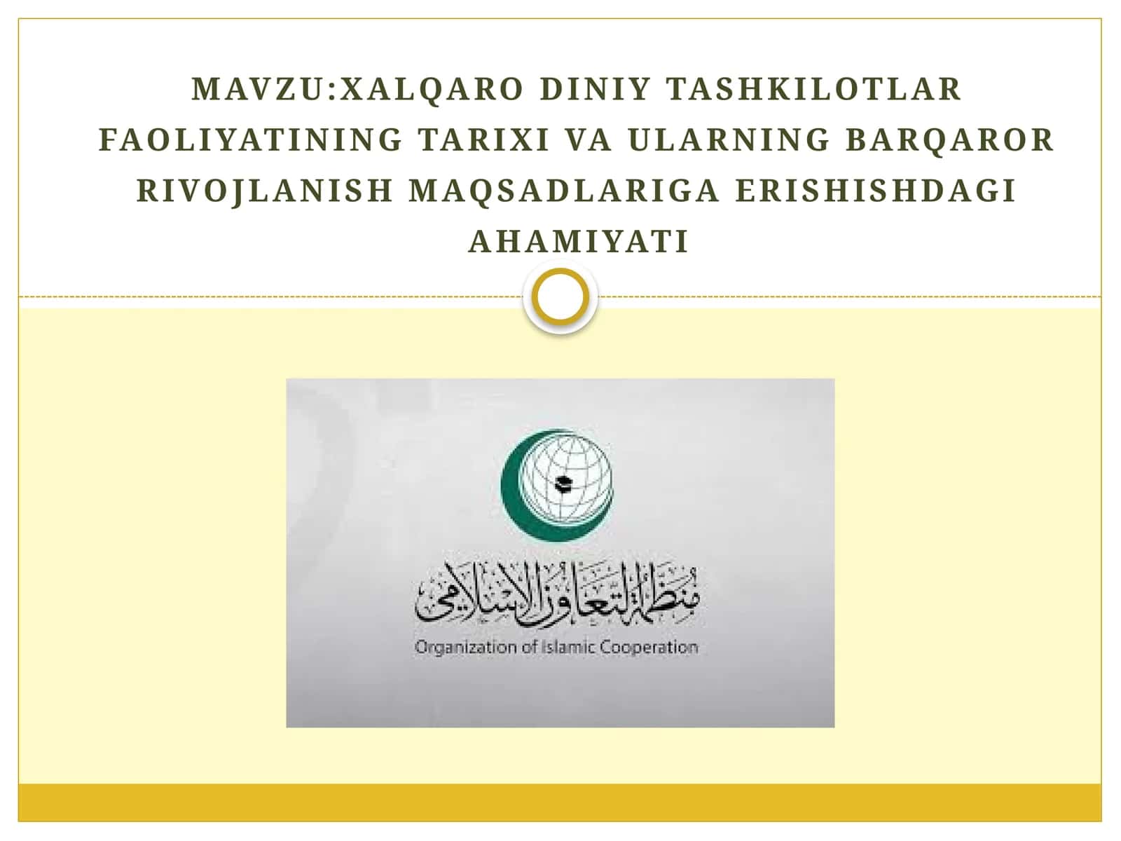Islom Konferensiyasi Tashkiloti 1