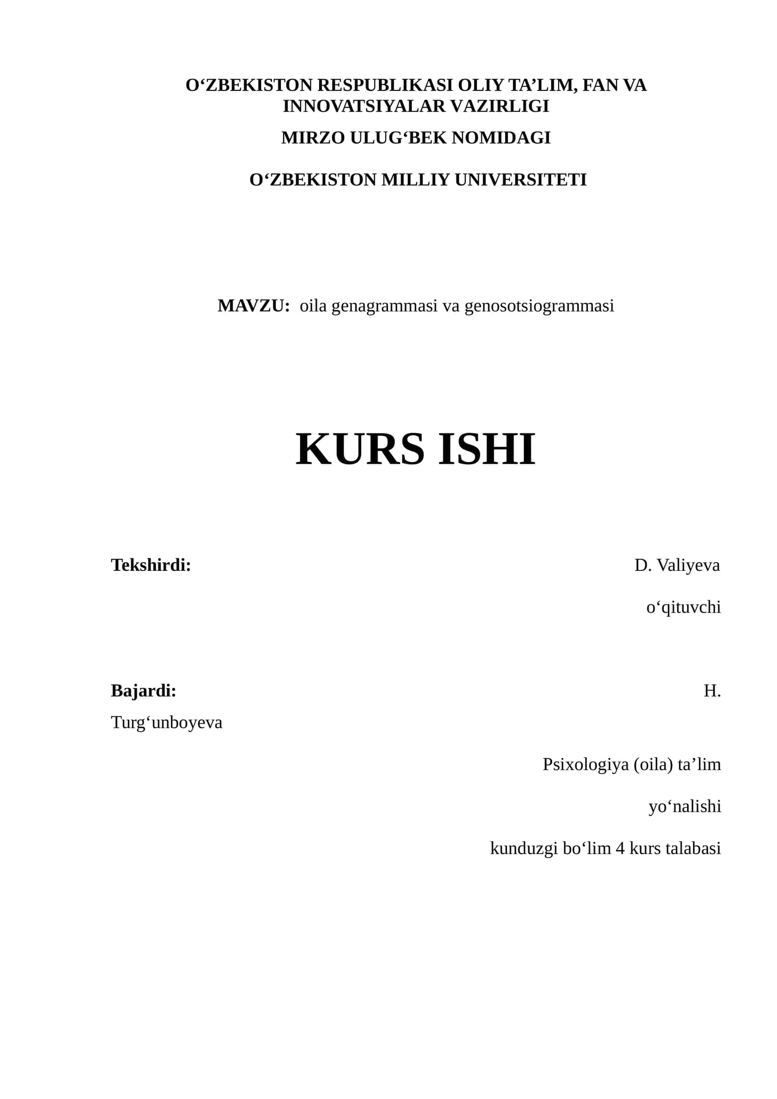 Oila genogrammasi va genosotsiogrammasi 1