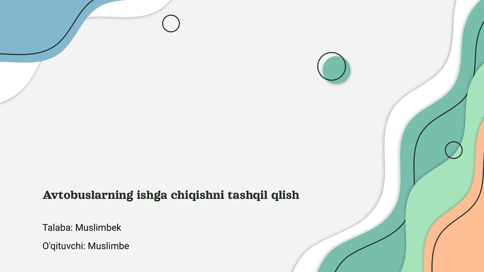 Avtobuslarning Ishga Chiqishni Tashkil Qilish Asoslari 1