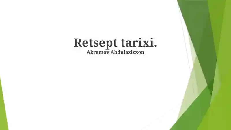 Retseptlar tarixi