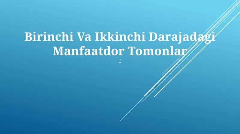 Manfaatdor Tomonlar 1