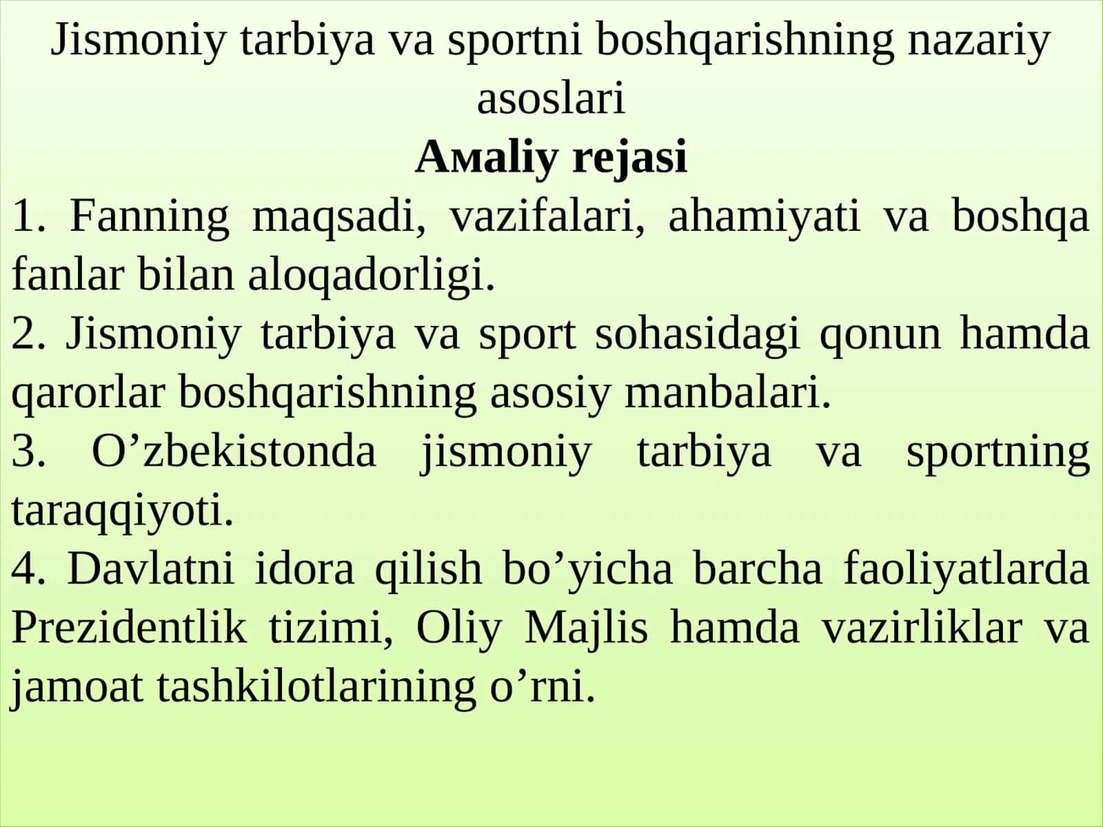 Jismoniy tarbiya va sportni boshqarishning nazariy asoslari 1