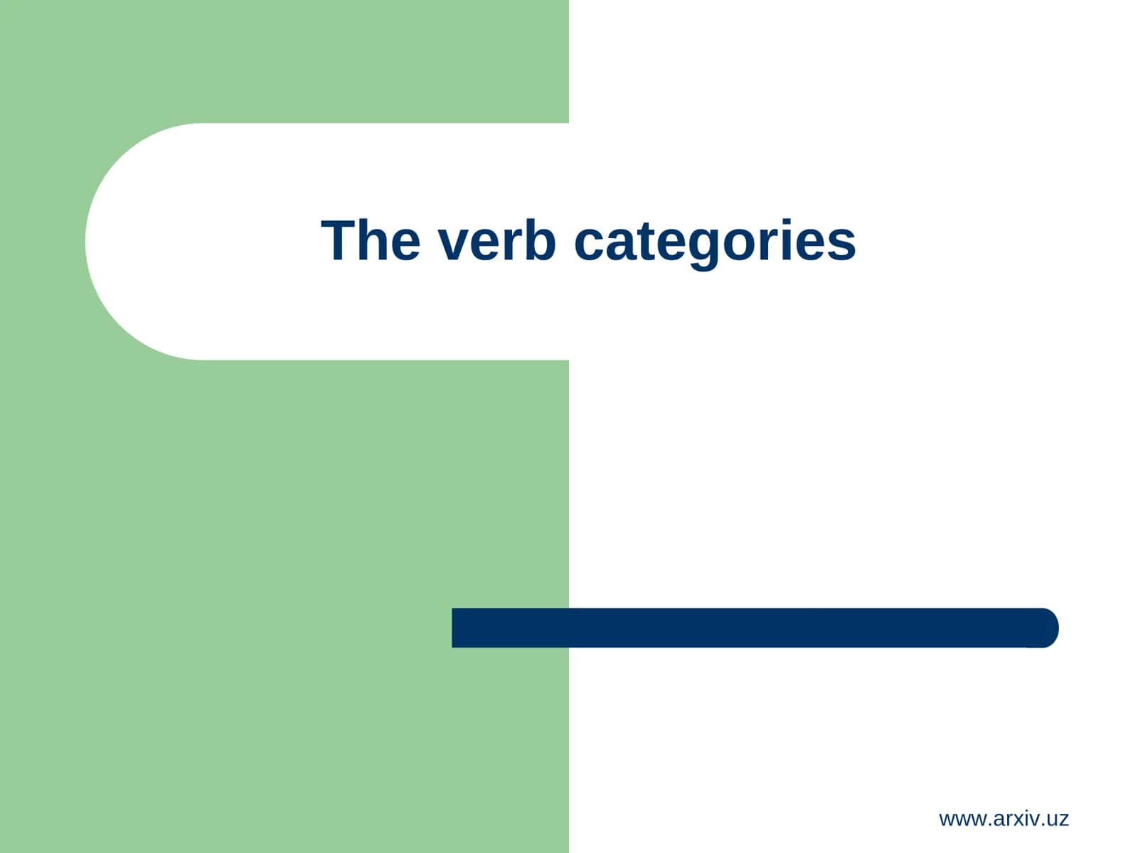 THE VERB CATEGORIES 1