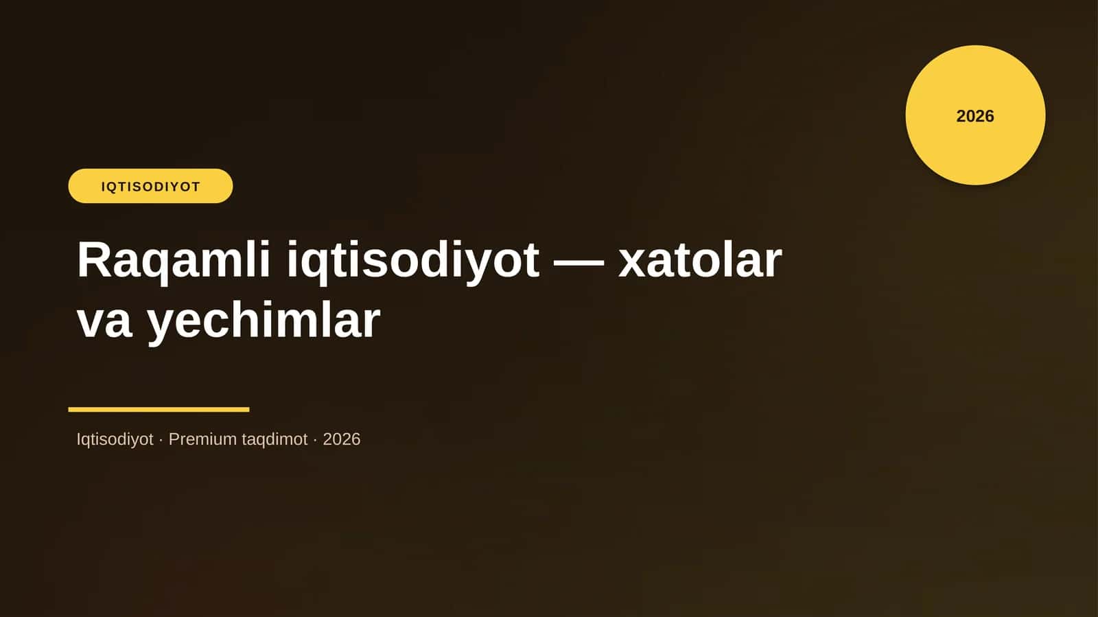 Raqamli iqtisodiyot — xatolar va yechimlar 1