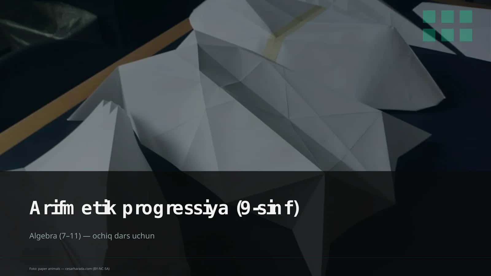 Arifmetik progressiya (9-sinf) 1