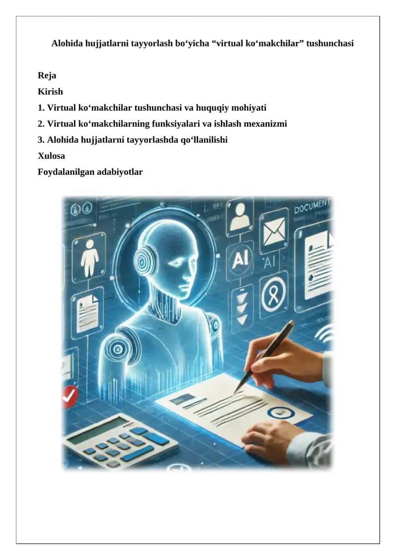 Virtual ko‘makchilar tushunchasi 1