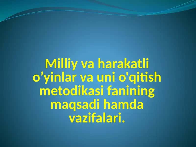 Harakatli o'yinlar 1-3 1