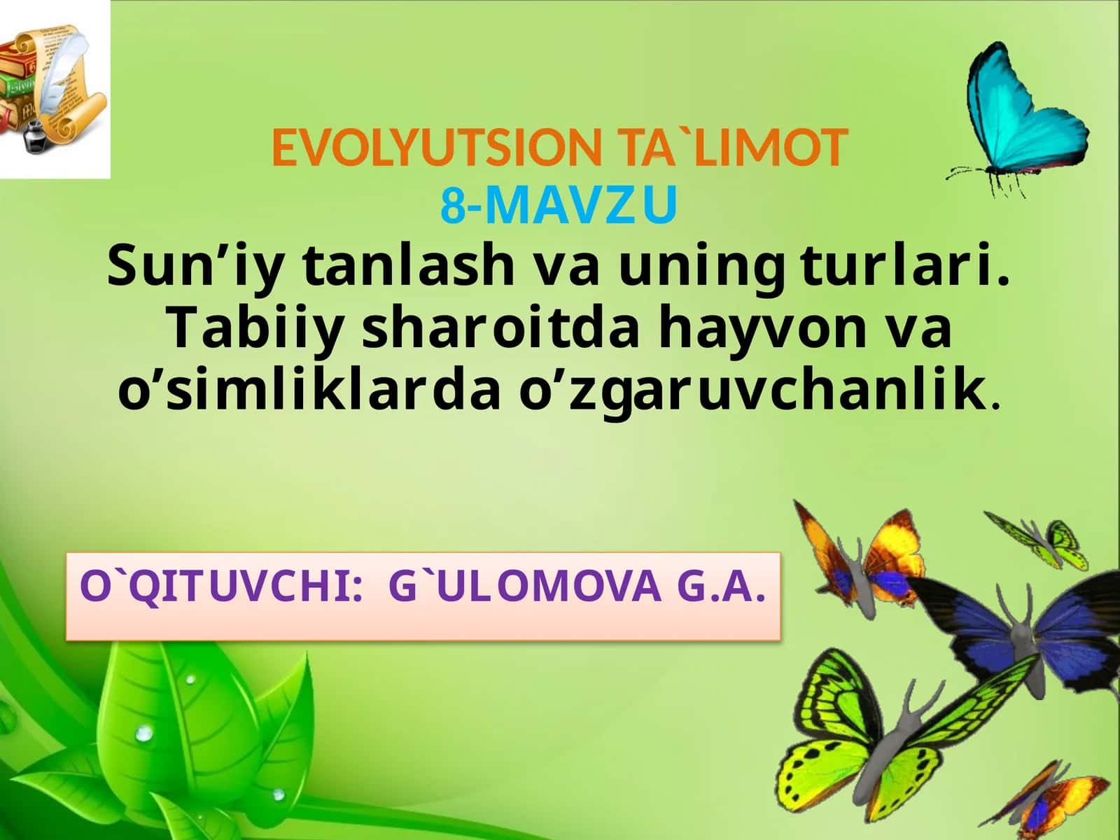 EVOLYUTSION TA`LIMOT 1