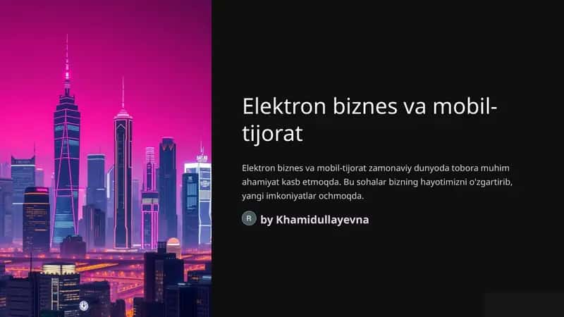 Elektron biznes va mobil-tijorat 1
