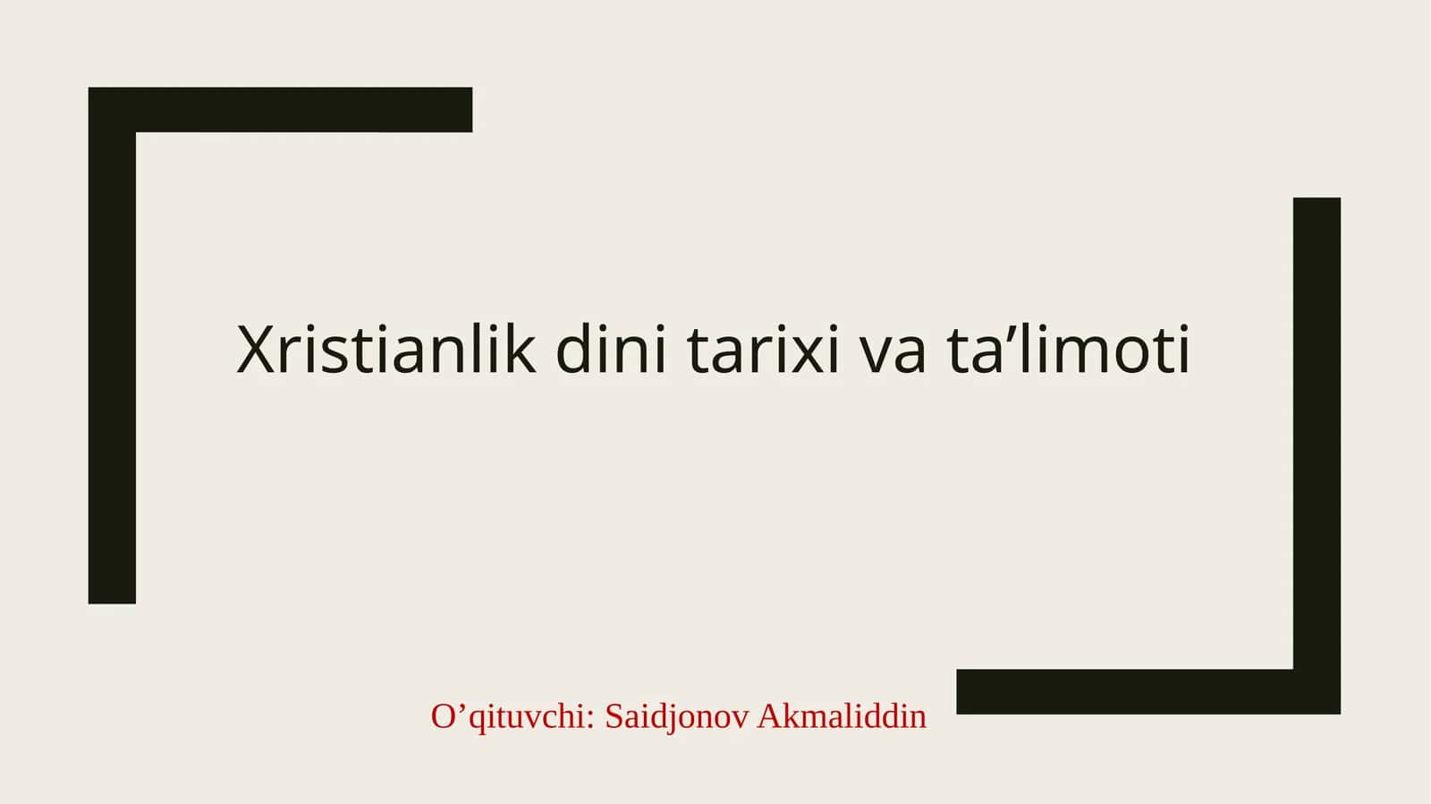 Xristianlik dini tarixi va ta’limoti 1