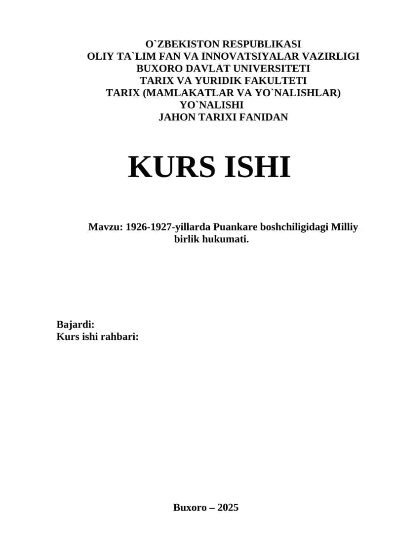 1926-1927-yillarda Puankare boshchiligidagi Milliy birlik hukumati 1