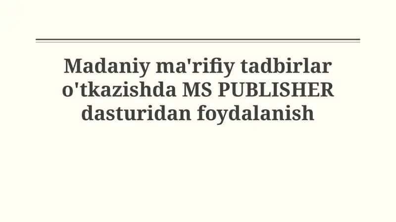 MS PUBLISHER dasturi 1