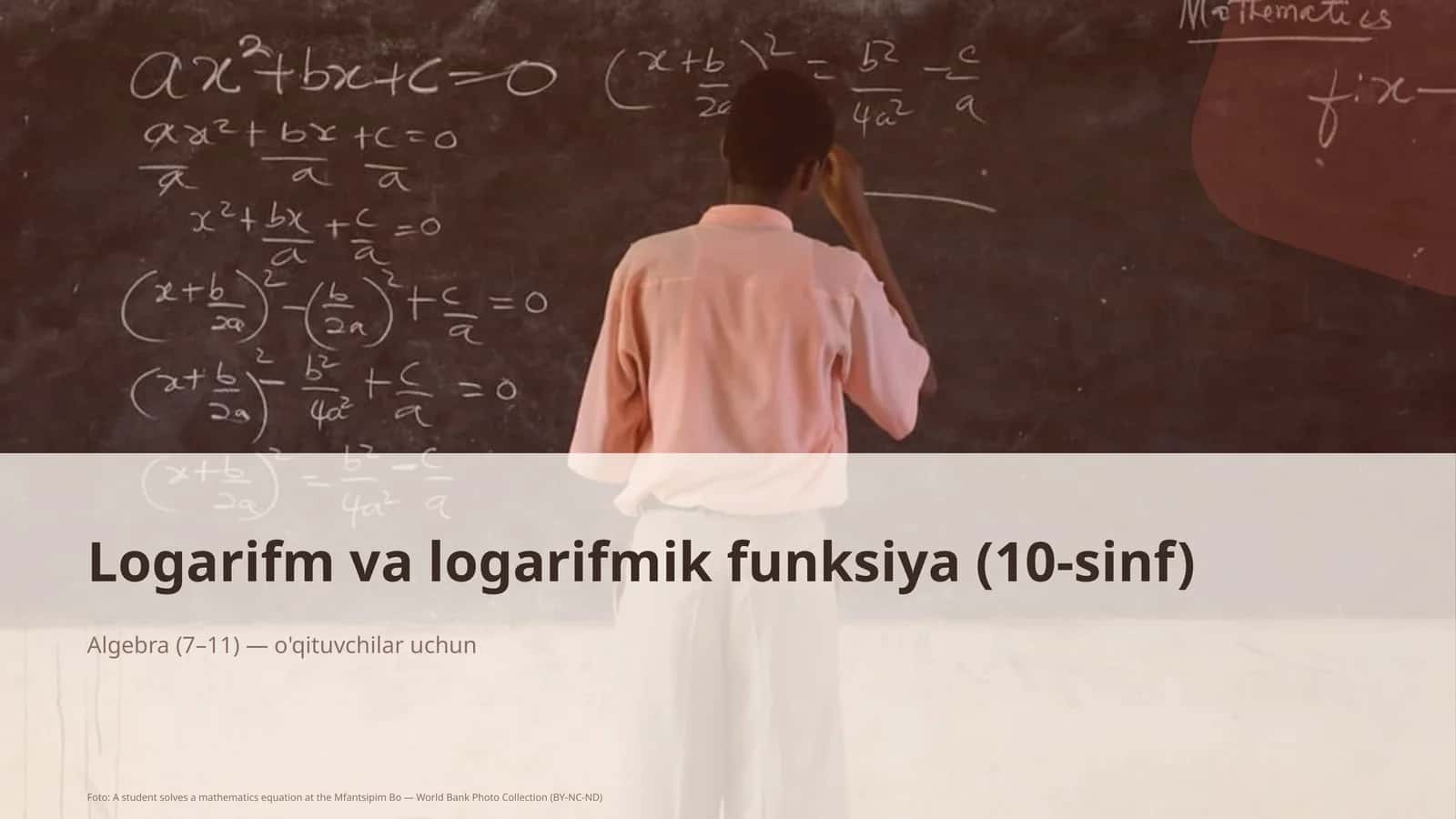 Logarifm va logarifmik funksiya (10-sinf) 1