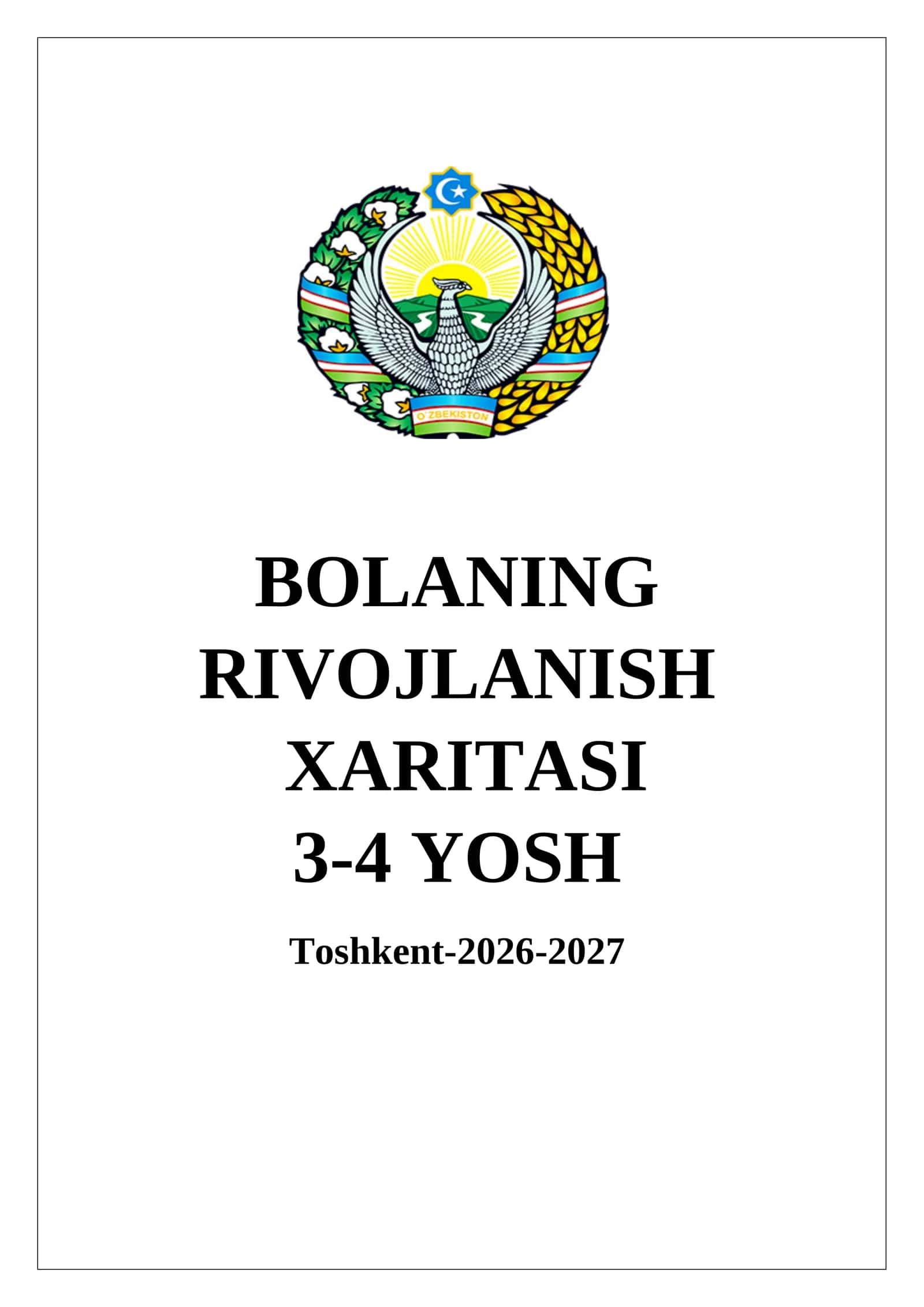 Bolaning Rivojlanish Xaritasi 3-4 yosh 2026-2027 o'quv yili 1