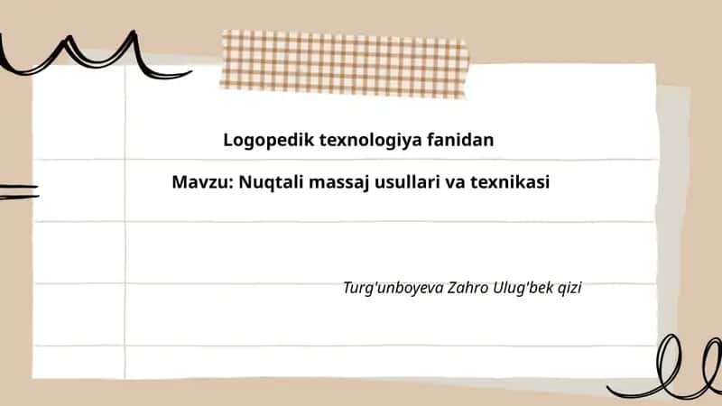 Nuqtali massaj usullari va texnikasi 1