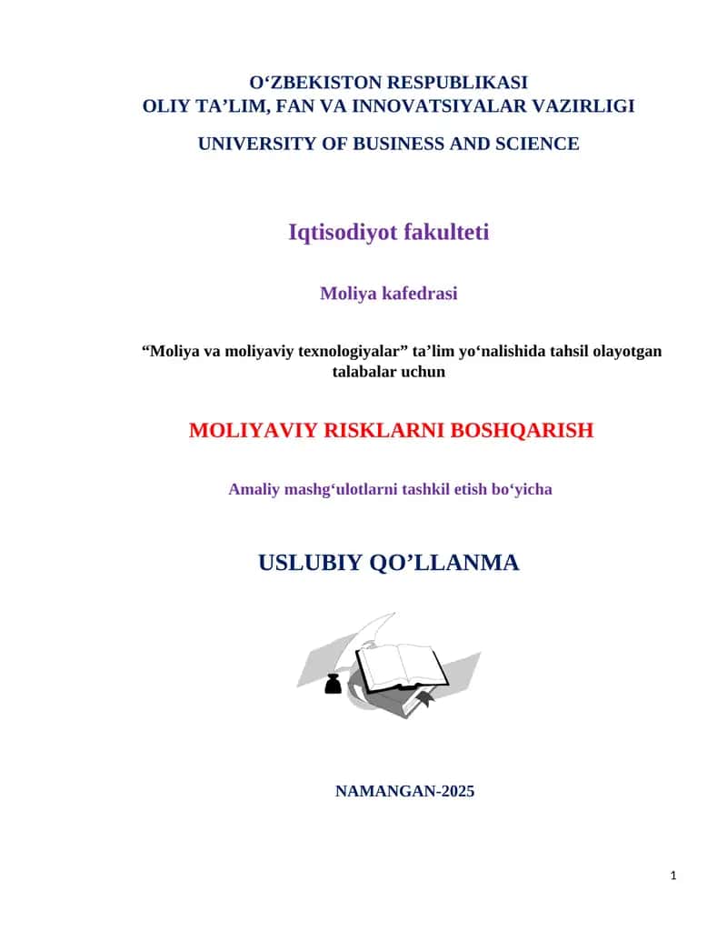 Moliyaviy Risklarni Boshqarish 1