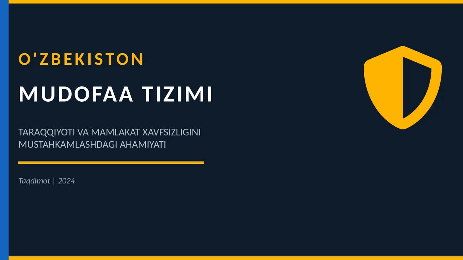 O'ZBEKISTON MUDOFAA TIZIMI TARAQQIYOTI VA MAMLAKAT XAVFSIZLIGINI MUSTAHKAMLASHDAGI AHAMIYATI 1