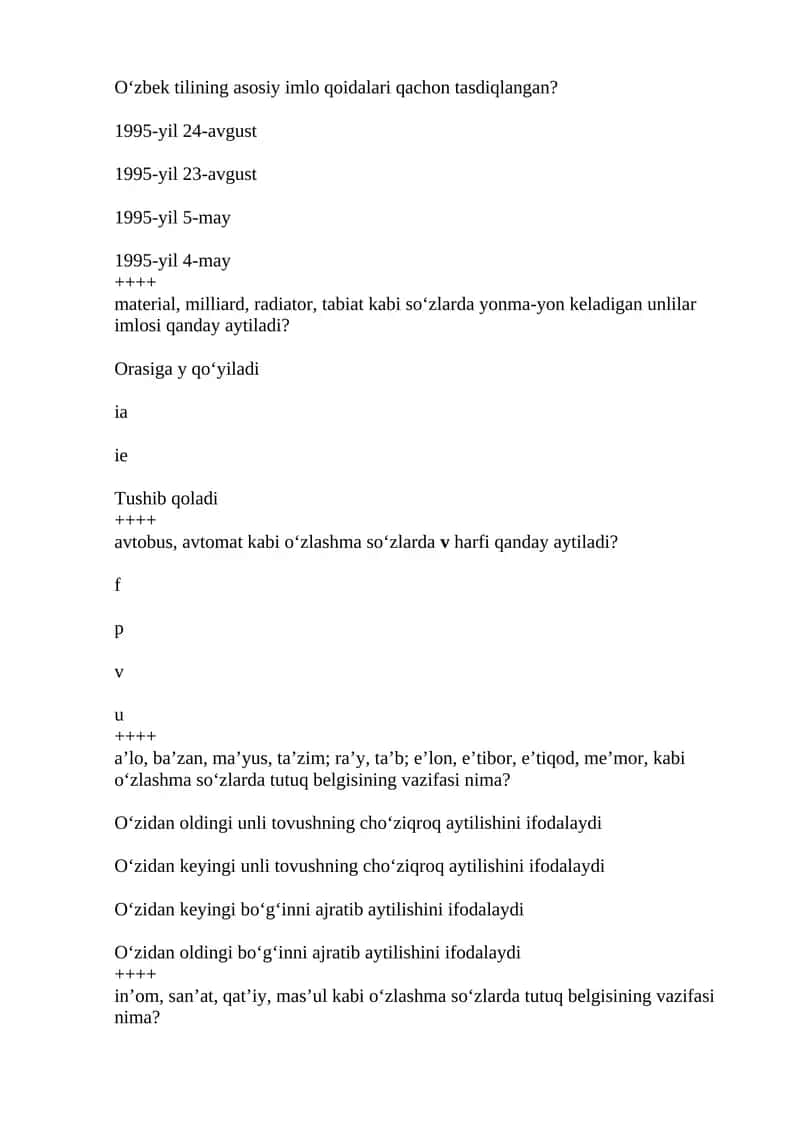 O‘zbek tilining asosiy imlo qoidalari 1