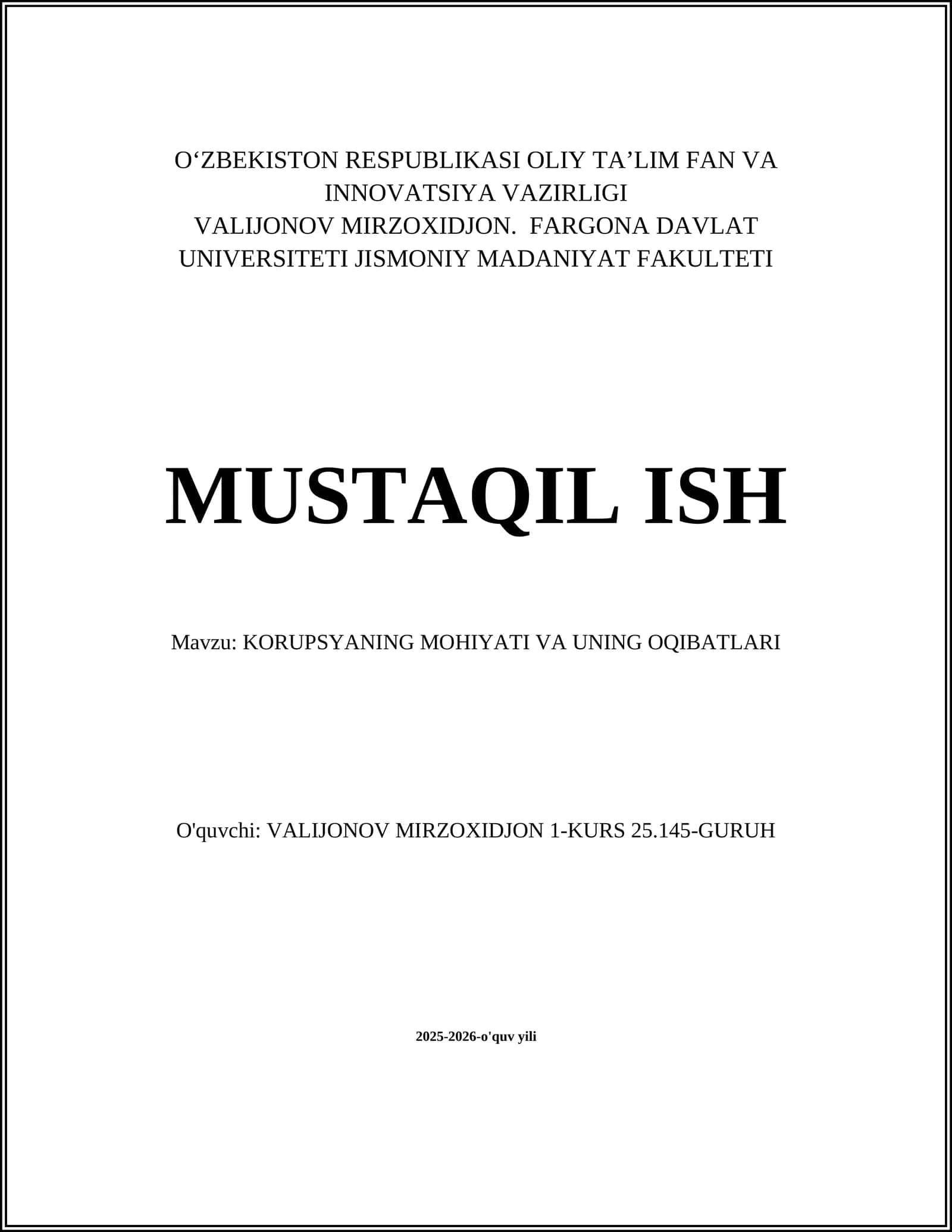 Korrupsiyaning Mohiyati va Oqibatlari 1