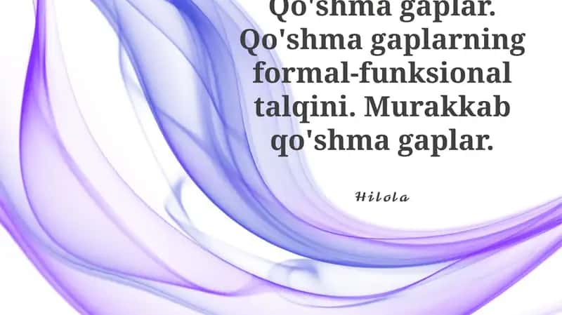 Qo'shma gaplar 1