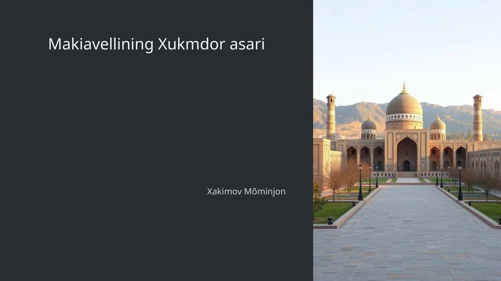 Makiavellining Xukmdor asari 1