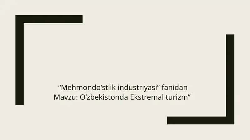 Oʻzbekistonda Ekstremal turizm 1
