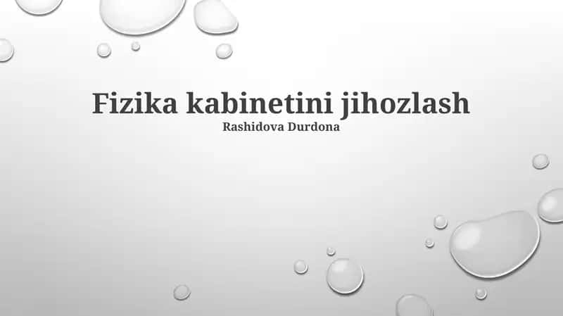 Fizika kabinetini jihozlash 1