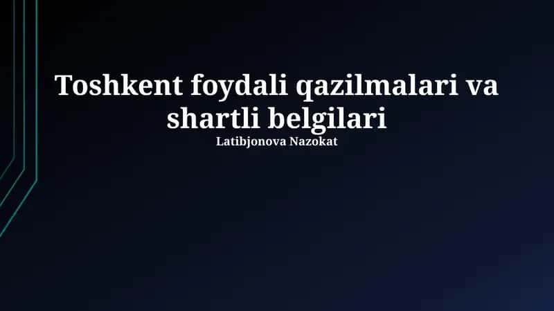 Toshkent foydali qazilmalari va shartli belgilari 1