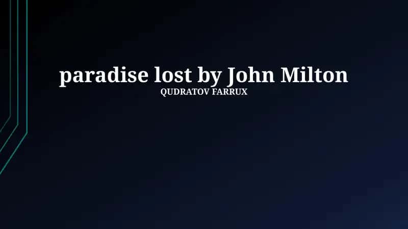 Paradise Lost 1